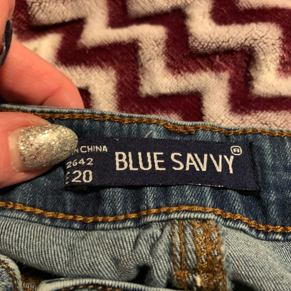 Blue Savy distressed shorts sz20 - Picture 2 of 3